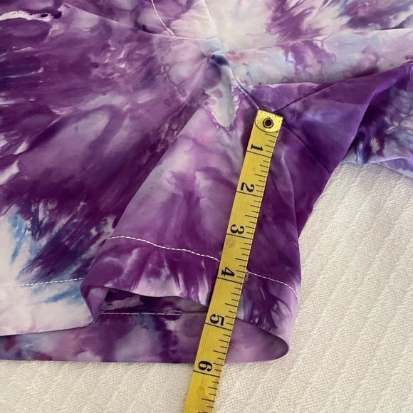 Hand crafted tie dyed J.Crew Rainbow Striped Shorts Size 6 gorgeous purples! - Picture 3 of 4